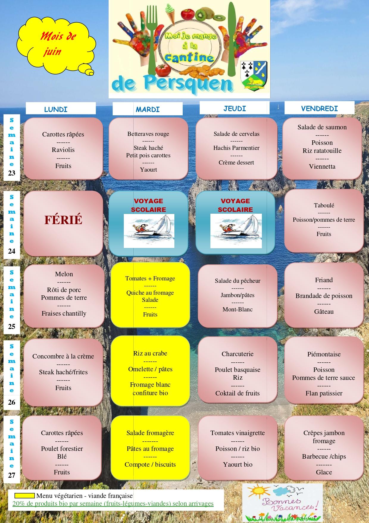 Menu juin 25