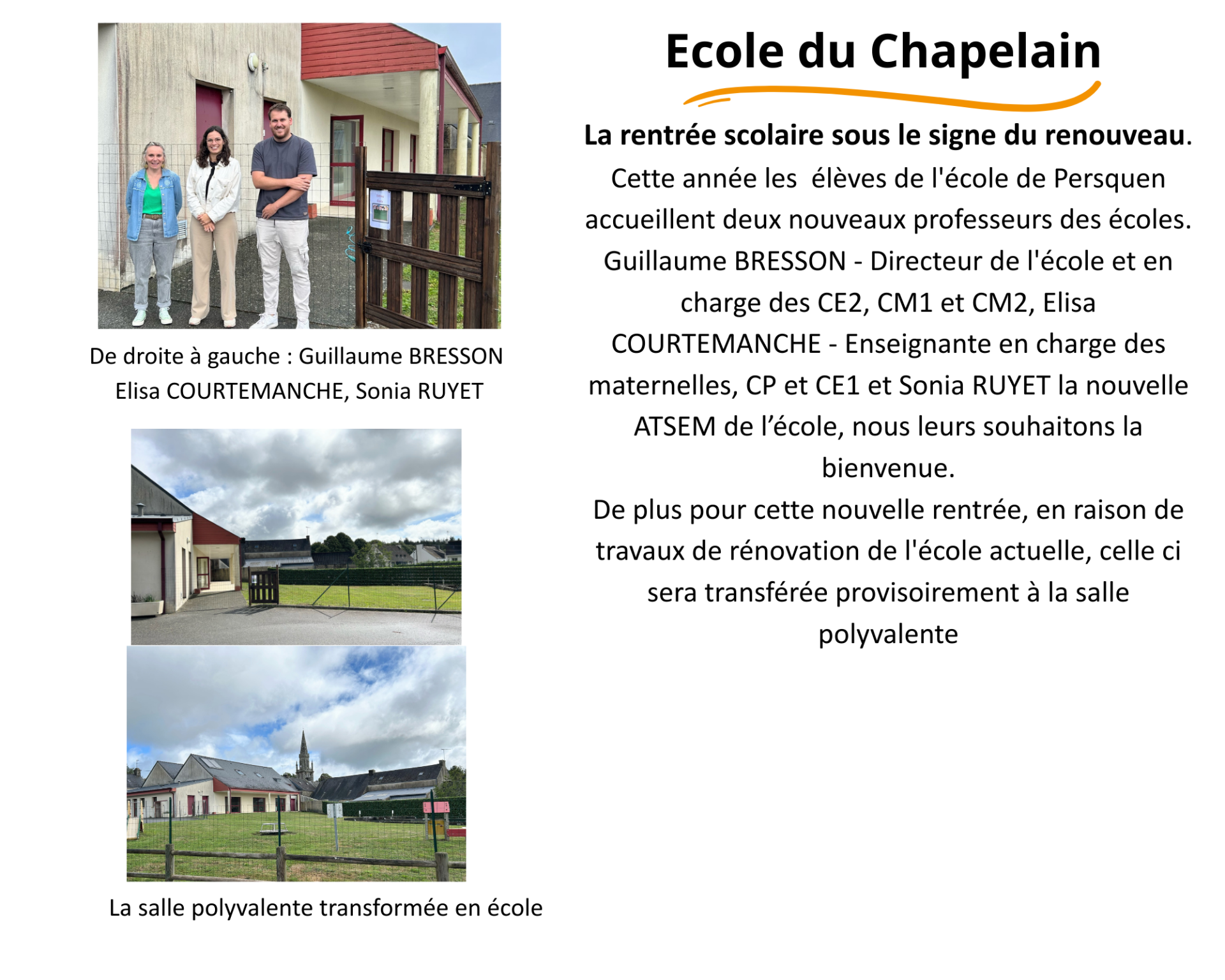 Ecole du Chapelain