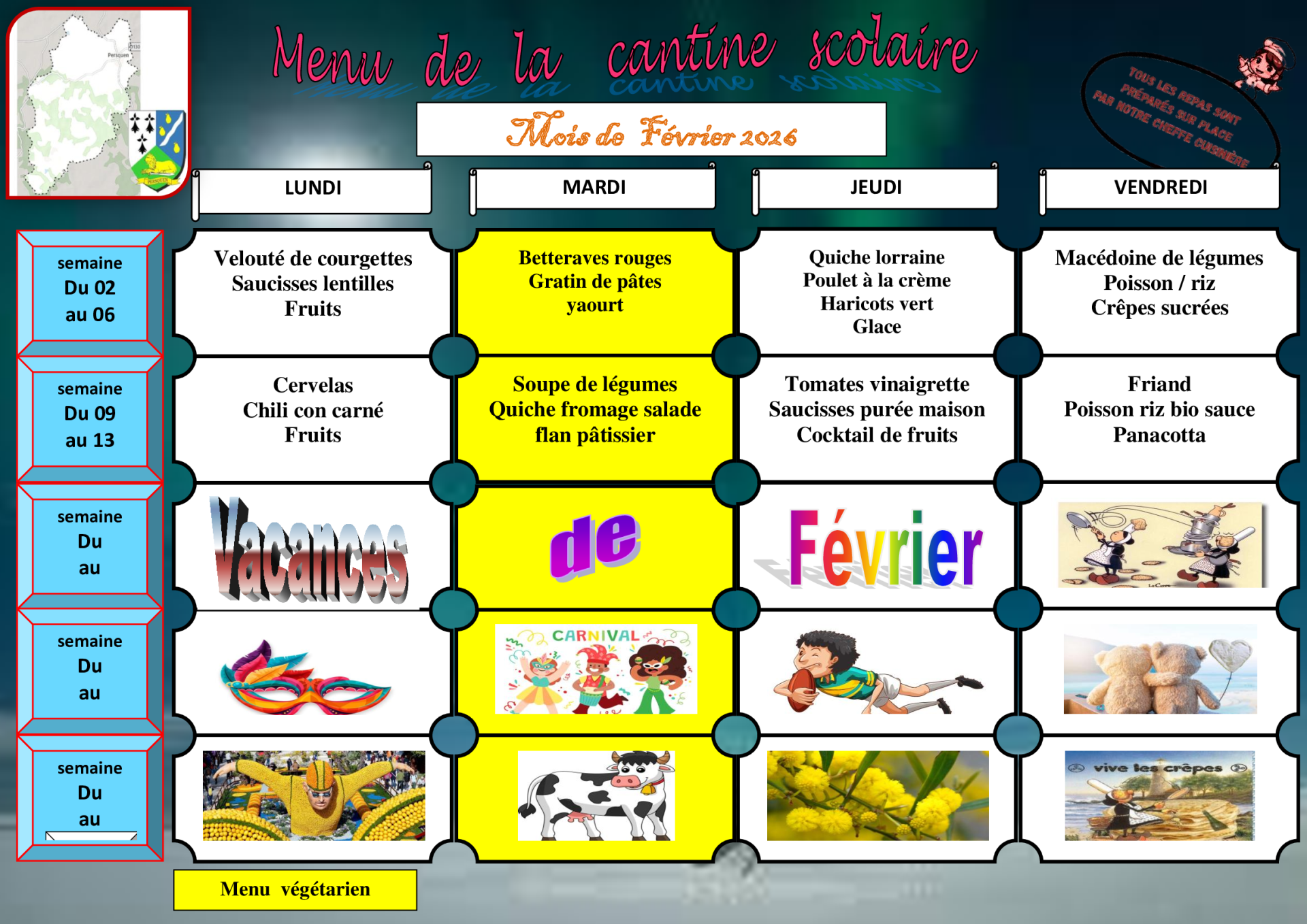 menu février 26